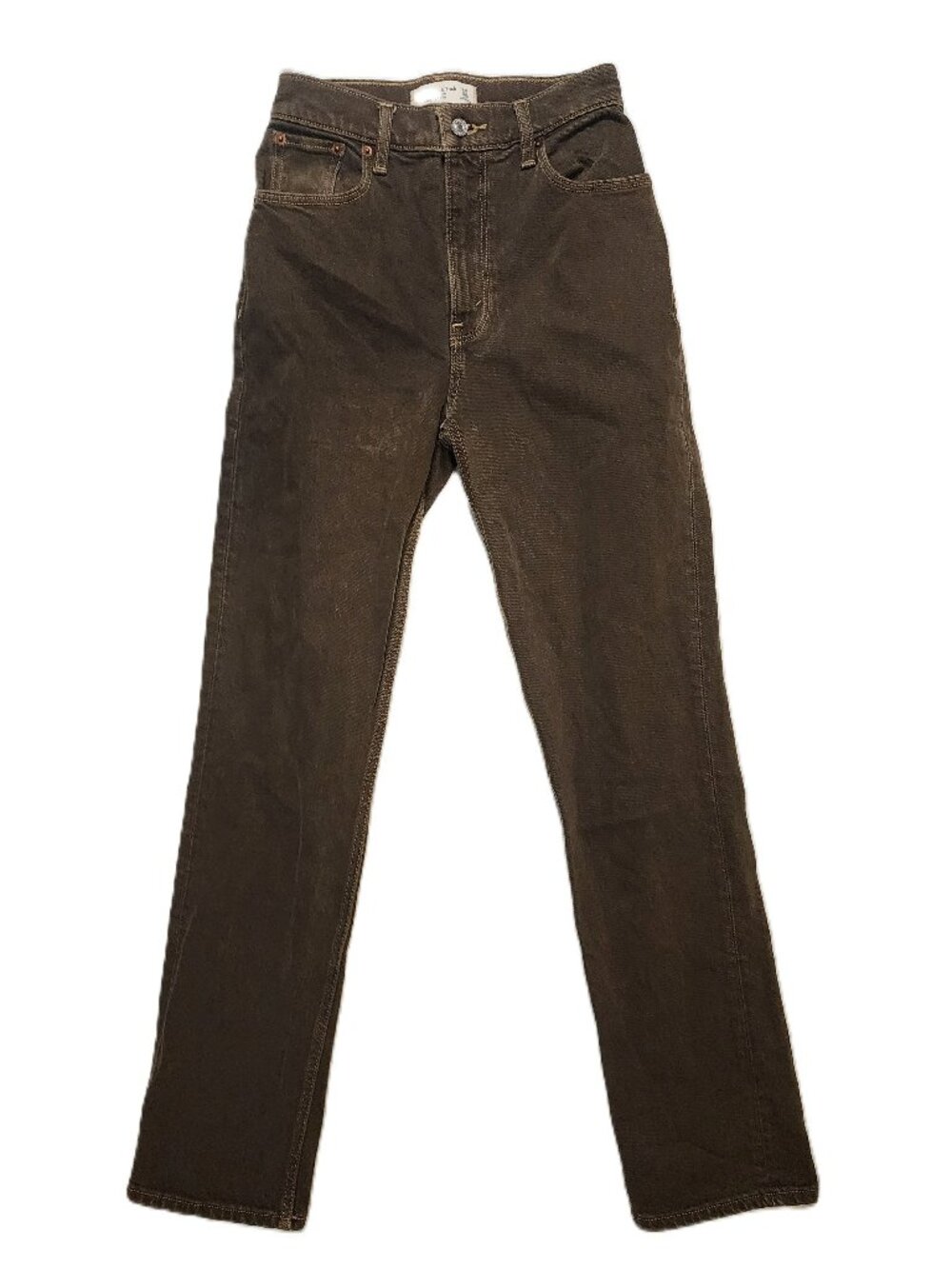 Abercrombie The '90s Straight Ultra High Rise Brown Jeans Size 24 00